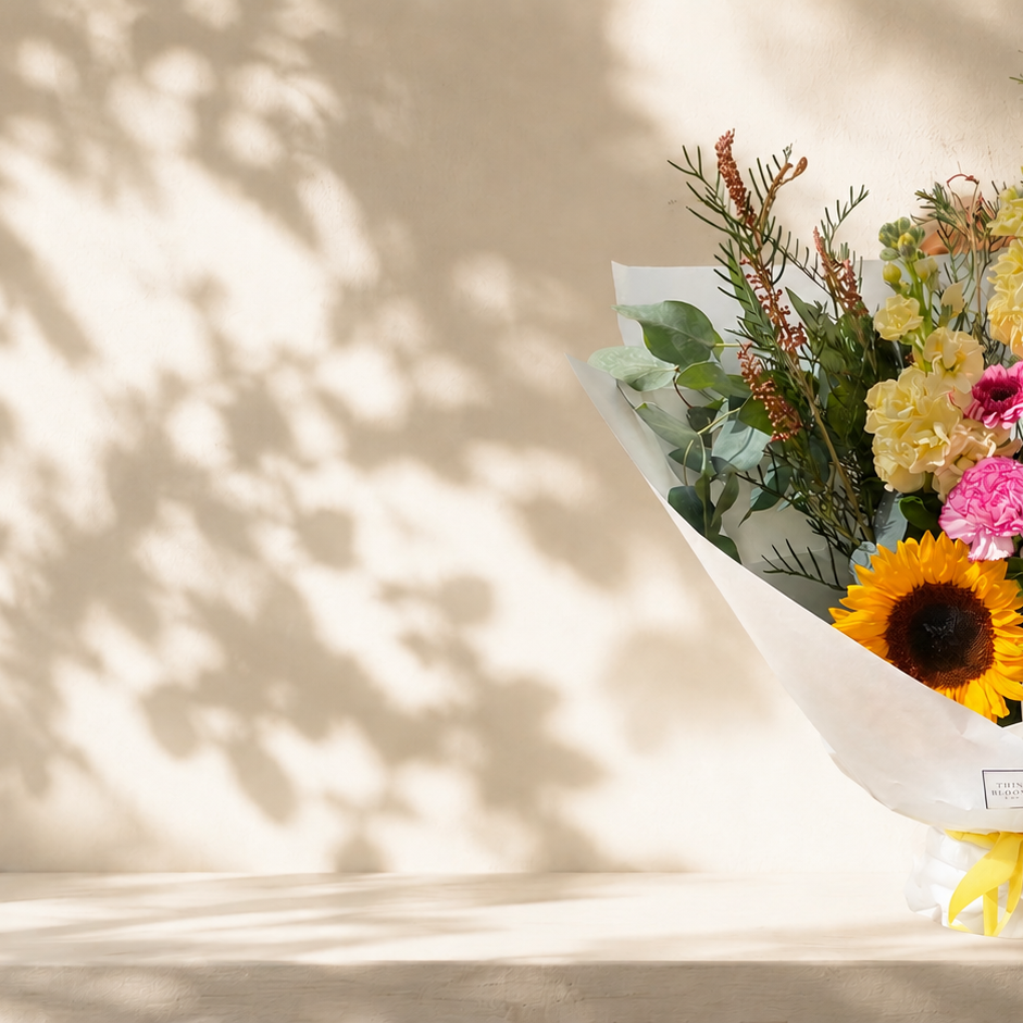 Birthday flowers by think blooms, sunflowers, bright and cheerflul