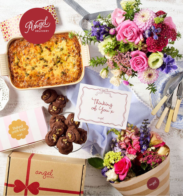 Dinner & Blooms Care Package | Angel Delivery x Think Blooms